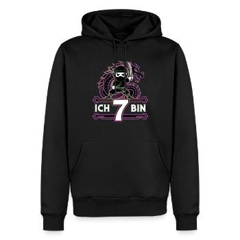T-shirt d’anniversaire Ninja J’ai 7 ans - Sweat à capuche Premium bio Homme - noir - Devant - Nico (187cm)