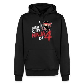 Dieser kleine Ninja ist 4 Geburtstagsshirt - Männer Premium Bio Hoodie - Schwarz - Vorne - Nico (187cm)