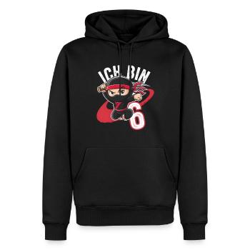 Dieser kleine Ninja ist 6 Geburtstagsshirt - Männer Premium Bio Hoodie - Schwarz - Vorne - Nico (187cm)