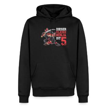 Ce petit Ninja Is 5 Birthday Shirt - Sweat à capuche Premium bio Homme - noir - Devant - Nico (187cm)