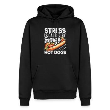 Le stress est causé par suffisamment de hot-dogs - Sweat à capuche Premium bio Homme - noir - Devant - Nico (187cm)