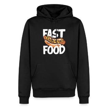 Conception d’amateur de restauration rapide hot-dog - Sweat à capuche Premium bio Homme - noir - Devant - Nico (187cm)