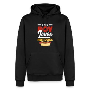 This Boy Loves Hot Dogs - Men’s Premium Organic Hoodie - black - Front - Nico (187cm)