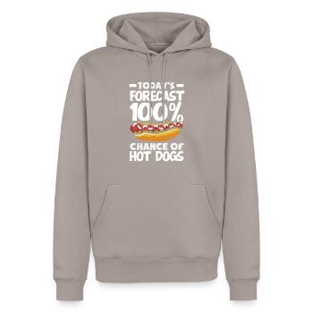 Heutige Prognose 100% Hot Dog - Männer Premium Bio Hoodie - Taupe - Vorne - Nico (187cm)