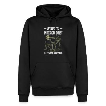Lustiger Barkeeper Spruch Barkeeper Geschenk - Männer Premium Bio Hoodie - Schwarz - Vorne - Nico (187cm)