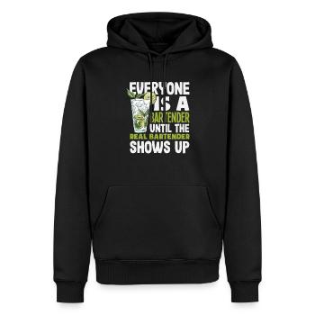 Lustiger Barkeeper Spruch Barkeeper Geschenk - Männer Premium Bio Hoodie - Schwarz - Vorne - Nico (187cm)