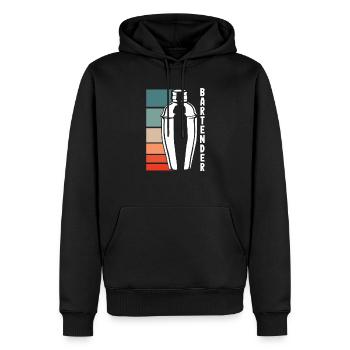 Lustiger Barkeeper Spruch Barkeeper Geschenk - Männer Premium Bio Hoodie - Schwarz - Vorne - Nico (187cm)