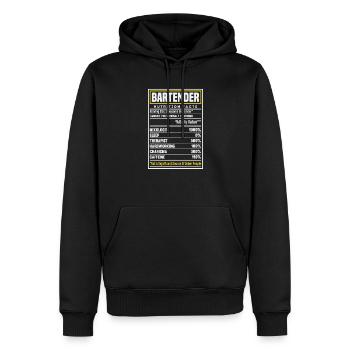 Barman drôle disant Barman cadeau - Sweat à capuche Premium bio Homme - noir - Devant - Nico (187cm)