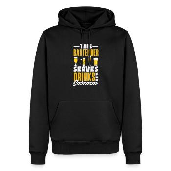 Lustiger Barkeeper Spruch Barkeeper Geschenk - Männer Premium Bio Hoodie - Schwarz - Vorne - Nico (187cm)