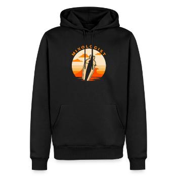 Barman drôle disant cadeau de barman - Sweat à capuche Premium bio Homme - noir - Devant - Nico (187cm)