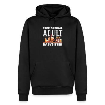 Barman drôle disant cadeau de barman - Sweat à capuche Premium bio Homme - noir - Devant - Nico (187cm)