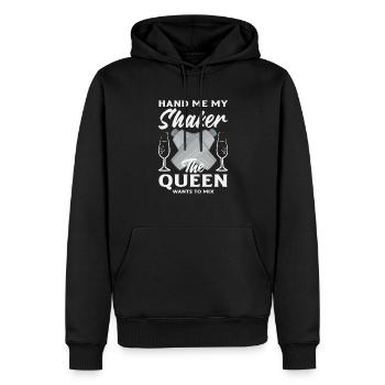Barman drôle disant cadeau de barman - Sweat à capuche Premium bio Homme - noir - Devant - Nico (187cm)