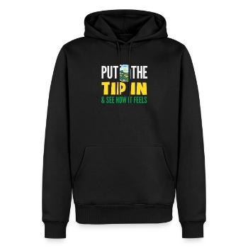 Barman drôle disant cadeau de barman - Sweat à capuche Premium bio Homme - noir - Devant - Nico (187cm)