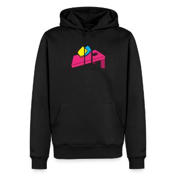 Funny Cornhole Player Gift - Men’s Premium Organic Hoodie - black - Front - Nico (187cm)