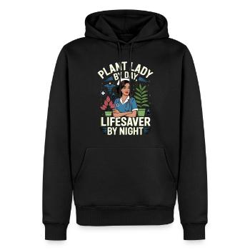 Économiseur de plantes par Day Life Saver par Infirmière de nuit - Sweat à capuche Premium bio Homme - noir - Devant - Nico (187cm)