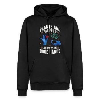 Pflanzen und Patienten immer in guten Händen Krankenschwester - Männer Premium Bio Hoodie - Schwarz - Vorne - Nico (187cm)