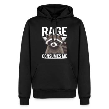 Wut Verschlingt Mich Lustig Waschbär Albern Humor Tier - Männer Premium Bio Hoodie - Schwarz - Vorne - Nico (187cm)