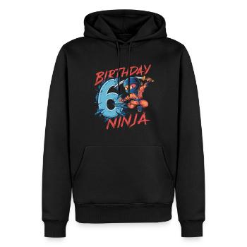 Dieser kleine Ninja ist 6 Geburtstagsshirt - Männer Premium Bio Hoodie - Schwarz - Vorne - Nico (187cm)