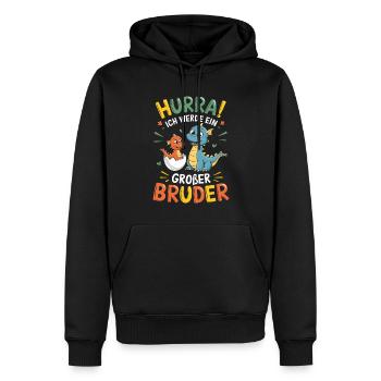 Je vais être un grand frère dragon - Sweat à capuche Premium bio Homme - noir - Devant - Nico (187cm)