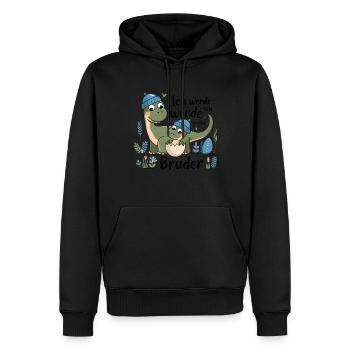 Je vais être un grand frère dinosaure dinosaure - Sweat à capuche Premium bio Homme - noir - Devant - Nico (187cm)