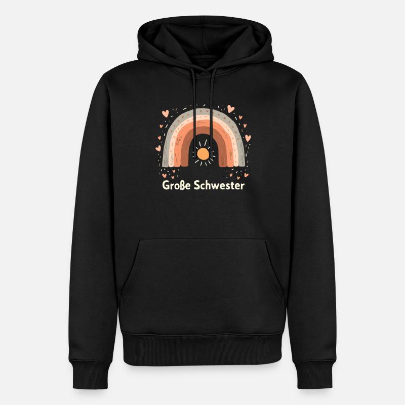 Grande Soeur Arc-en-ciel Boho - Sweat à capuche Premium bio Homme - noir