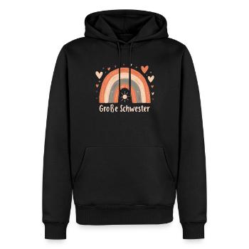Grande Soeur Arc-en-ciel Boho - Sweat à capuche Premium bio Homme - noir - Devant - Nico (187cm)
