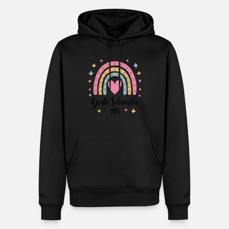 Große Schwester 2025 Regenbogen - Männer Premium Bio Hoodie - Schwarz