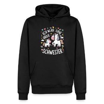 Ich werde eine große Schwester Einhorn - Männer Premium Bio Hoodie - Schwarz - Vorne - Nico (187cm)