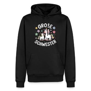 Ich werde eine große Schwester Einhorn - Männer Premium Bio Hoodie - Schwarz - Vorne - Nico (187cm)