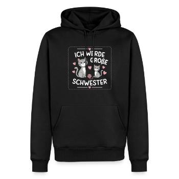 Ich werde eine große Schwester Katze Katzen - Männer Premium Bio Hoodie - Schwarz - Vorne - Nico (187cm)
