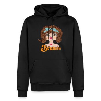 Brunette Retro Vintage - Men’s Premium Organic Hoodie - black - Front - Nico (187cm)