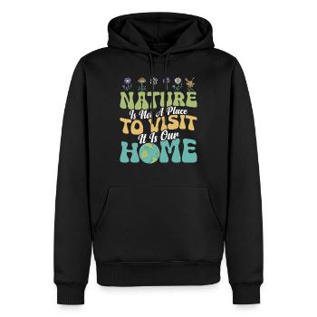 La nature n’est pas un endroit à visiter Earth Day Planet - Sweat à capuche Premium bio Homme - noir - Devant - Nico (187cm)
