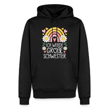 Ich Werde Große Schwester Regenbogen Boho - Männer Premium Bio Hoodie - Schwarz - Vorne - Nico (187cm)