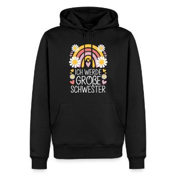 Ich Werde Große Schwester Regenbogen Boho - Männer Premium Bio Hoodie - Schwarz - Vorne - Nico (187cm)