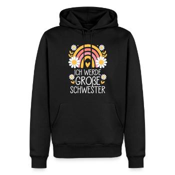Ich Werde Große Schwester Regenbogen Boho - Männer Premium Bio Hoodie - Schwarz - Vorne - Nico (187cm)
