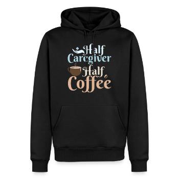 Moitié aidant Moitié café Aidant aidant - Sweat à capuche Premium bio Homme - noir - Devant - Nico (187cm)