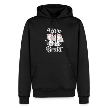 Team Braut Katze Kätzchen Verlobung JGA - Männer Premium Bio Hoodie - Schwarz - Vorne - Nico (187cm)