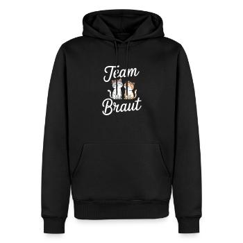 Team Braut Katze Kätzchen Verlobung JGA - Männer Premium Bio Hoodie - Schwarz - Vorne - Nico (187cm)