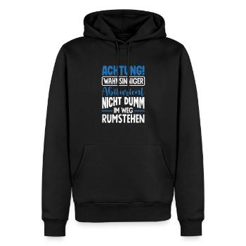 Achtung Wahnsinniger Abiturient Nicht Dumm - Männer Premium Bio Hoodie - Schwarz - Vorne - Nico (187cm)