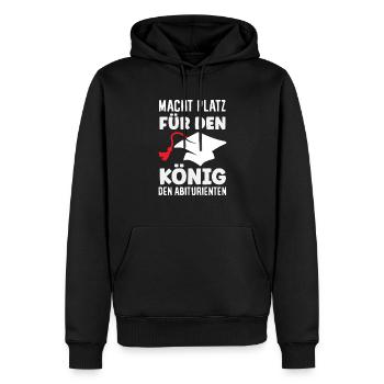 Macht Platz Für Den König Den Abiturienten - Männer Premium Bio Hoodie - Schwarz - Vorne - Nico (187cm)