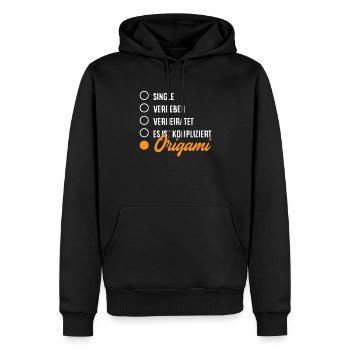 It's complicated origami - Men’s Premium Organic Hoodie - black - Front - Nico (187cm)