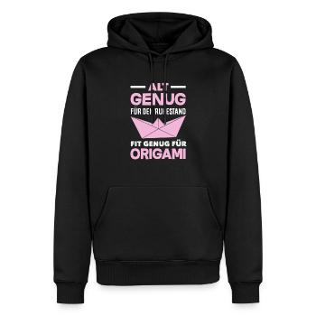 Alt Genug Für Ruhestand Fit Genug Für Origami - Männer Premium Bio Hoodie - Schwarz - Vorne - Nico (187cm)