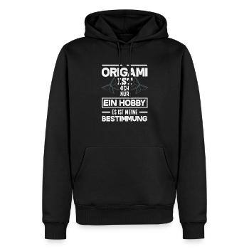 Origami Ist Nicht Nur Ein Hobby Bestimmung - Männer Premium Bio Hoodie - Schwarz - Vorne - Nico (187cm)