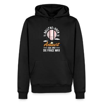 La montgolfière est la réponse, quelle que soit la question. - Sweat à capuche Premium bio Homme - noir - Devant - Nico (187cm)