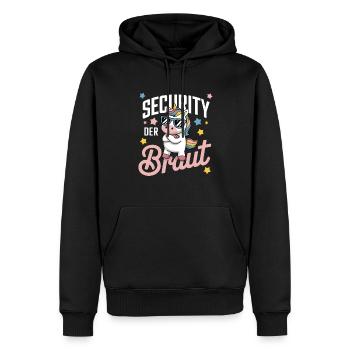 Security of the Bride Unicorn Bachelor Party Group Shirt - Men’s Premium Organic Hoodie - black - Front - Nico (187cm)