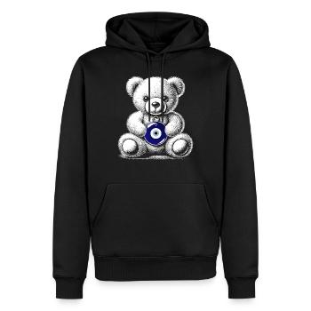 Nazar - Männer Premium Bio Hoodie - Schwarz - Vorne - Nico (187cm)