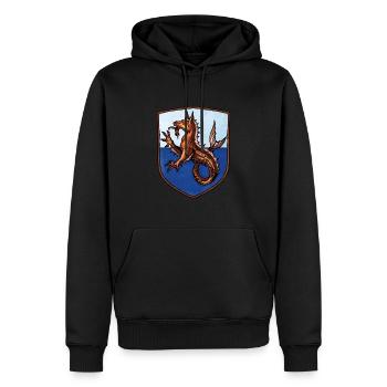 Armoiries Kelpie Seahorse - Sweat à capuche Premium bio Homme - noir - Devant - Nico (187cm)