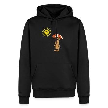 hase sonne - Männer Premium Bio Hoodie - Schwarz - Vorne - Nico (187cm)