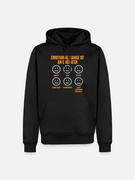 Emotionale Bandbreite eines Ingenieurs Ingenieurwesen - Männer Premium Bio Hoodie - Schwarz