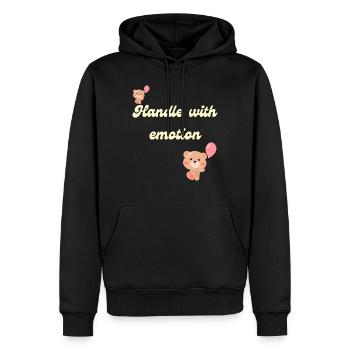 Handle With Emotion – Pastel Mental Health Aware - Men’s Premium Organic Hoodie - black - Front - Nico (187cm)